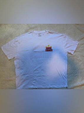 Fashion Nova White 'Good Things' Graphic Short Sleeve Tee